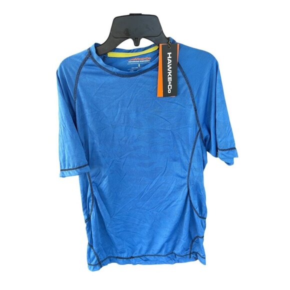 Hawke & Co Performance Blue Short-Sleeve Sportswear Shirt For Men S 100% Polyest - Picture 1 of 6